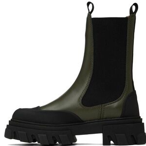 GANNI mid Chelsea boot -green and black size 36